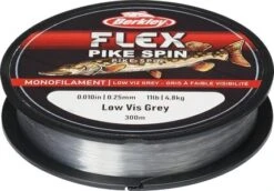 Berkley Flex Pike Spin Mono Low Vis Grey (0.25mm/4.8kg/300mtr)